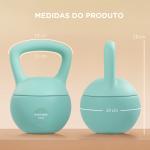Kettlebell de 6 kg Pesa Russa Preenchida de Areia Metálica e Alça Antiderrapante para Treino em Casa Ginásio 19x19x28 cm Verde
