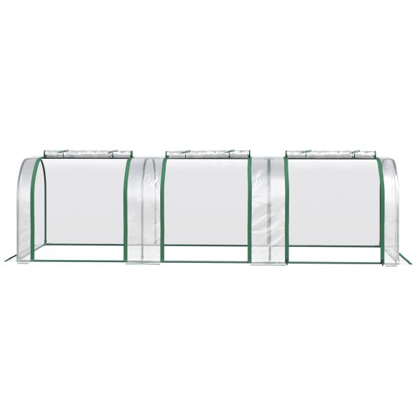 Estufa para Jardim Estufa Pequena para Cultivo de Plantas com 3 Janelas 295x100x80 cm 3 Transparente e Verde