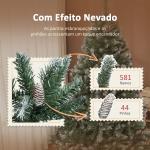 Árvore de Natal Artificial 150 cm Árvore de Natal com 581 Ramos com Efeito Neve 44 Pinhas Verde