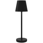 Candeeiro de Mesa com Luzes LED Candeeiro de Mesa Sem Fios Recarregável por USB - C 3 Cores Ø11,2x36,5 cm Preto