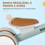 Bicicleta sem Pedais para Crianças de 12 - 36 Meses Bicicleta de Equilíbrio com Assento Ajustável 56x27x39 cm Verde