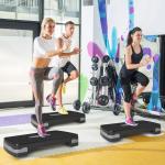 Step para Exercício Aeróbico Plataforma Step com Altura Ajustável em 2 Níveis com Carga Máxima 120kg para Exercício em Academia Casa 68x29x10 - 15cm Preto