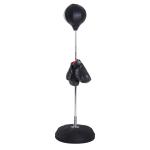 Saco de Boxe de Pé Punching Ball com Altura Ajustável em 4 Níveis 126 - 144 cm Base Preenchível e Luvas de Boxe para Adultos e Adolescentes Preto