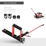 Elevador hidráulico de aço para motocicleta Suporte 680 kg 110x36x67 cm Preto e Vermelho