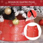 Saia Metálica Impermeável para Árvore de Natal 66x66x23 cm Vermelho