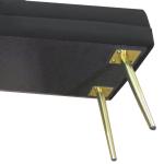Baú de Arrumação para Quarto 39 L em Veludo com Pés de Aço 100x37,5x42 cm Preto