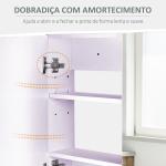 Armário Casa de Banho com Espelho com 2 Portas 3 Prateleiras Internas Estilo Moderno 80x15x60 cm Roxo Claro