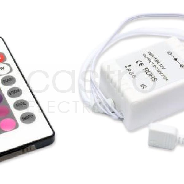 Controlador de Fita de LEDs RGB (72W) c/ Comando à Distância