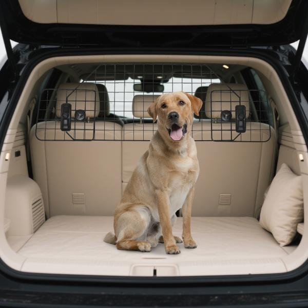 Grade de Segurança de Carro para Cães Universal Grade de Segurança para Cães com Largura Ajustável 90 - 120x40,5cm Preto