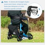 Andarilho Idosos Dobrável de Alumínio com Altura Ajustável Travão e Bolsa de Transporte 66x65x80 - 93 cm Preto e Azul