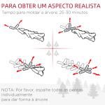 Árvore de Natal Artificial Altura 210cm com 510 Ramos de Folhas de PVC Ignífugos Base Dobrável e Suporte Metálico Verde