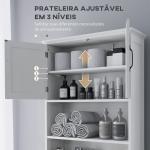 Móvel sobre Sanita Armário para Máquina de Lavar com 2 Portas Prateleiras Abertas e Ajustável 66x23x178 cm Branco