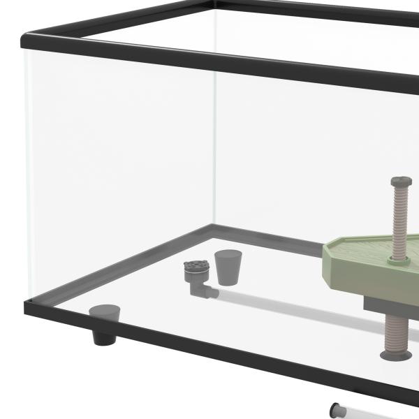 Aquário para Tartarugas 50 L com Plataforma, Rampa e Termómetro 60x30x32 cm Transparente