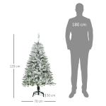 Árvore de Natal Artificial 120 cm com Neve Ignífugo com 200 Ramos Folhas de PVC Abertura Automática Base Dobrável Verde