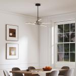 Candeeiro Suspenso Moderno Candeeiro de Teto LED com Ângulo de Luz Ajustável Pantalla de Acrílico Ø100x79 cm Preto
