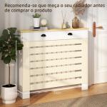 Cobertura para Radiador com Gavetas Cobertura para Radiador de MDF para Sala de Estar Dormitório Corredor 111x19x95,5 cm Branco