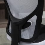 Cadeira de Escritório Ergonômica Cadeira de Escritório Giratória com Altura Ajustável Função Reclinável Apoio para a Cabeça e Suporte Lombar 65x67x108 - 118cm Branco