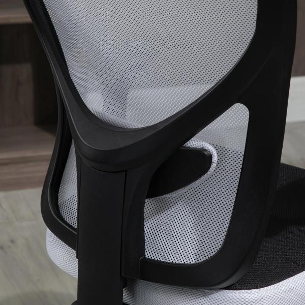 Cadeira de Escritório Ergonômica Cadeira de Escritório Giratória com Altura Ajustável Função Reclinável Apoio para a Cabeça e Suporte Lombar 65x67x108 - 118cm Branco