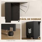 Mesa de Cozinha Dobrável com 2 Prateleiras de Armazenamento e Laterais Dobráveis 75x140x74 cm Preto