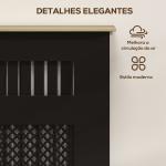 Cobertura para Radiadores Proteção Radiador de MDF 78x19x81 cm Desenho Moderno de Ripas Preto