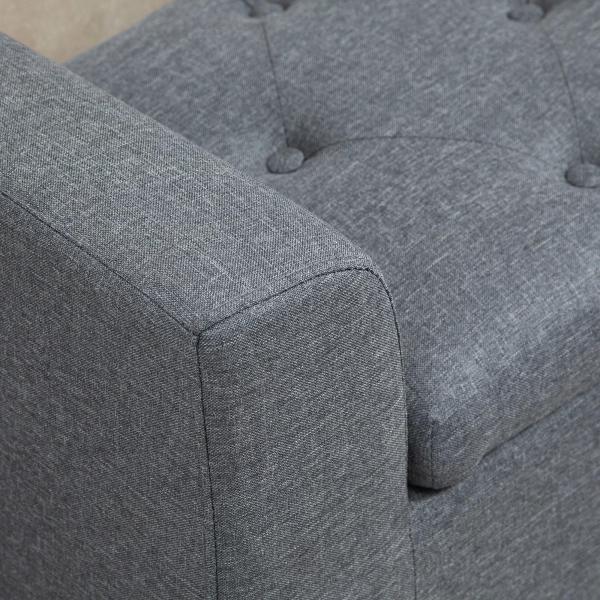 Banco para Pé de Cama Acolchoado com Espaço de Armazenamento Banco Multifuncional com Braços Tampa e Pés de Madeira para Dormitórios Sala de Estar 116x44x58 cm Cinza