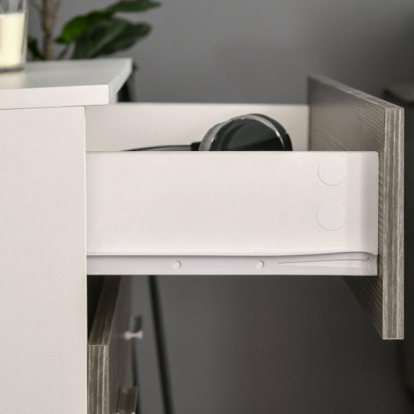 Cómoda com 4 Gavetas Moderna para Dormitório Corredor Sala de Estar 76x35x72 cm Cinzento e Branco