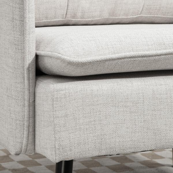 Poltrona Sala de Estar Poltrona Relax com Apoio para os Braços Assento Acolchoado e Pés de Aço 76x68x80 cm Creme