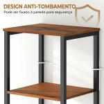 Coluna Casa de Banho Armário Alto Casa de Banho Estreito com Porta de Ripas Prateleiras Ajustáveis 37x30x167 cm Castanho Rústico