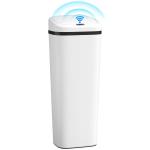 Balde de Lixo Automático 50L Estreito em Aço Inoxidável com Sensor Infravermelhos Modo Manual 33x25x84 cm Branco