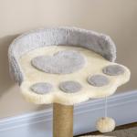 Arranhador para Gato com 2 Camas Poste de Juta Brinquedo Pendurado Ø41x44 cm Cinza Claro