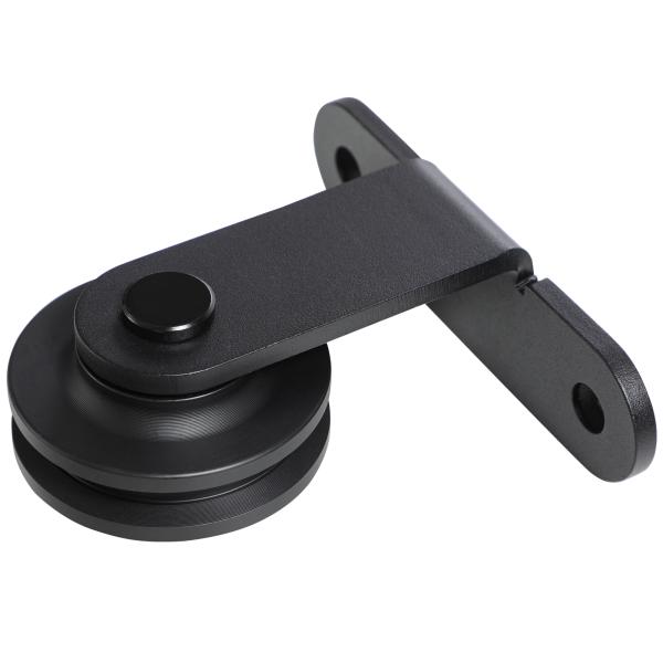 Ferragem para Porta de Correr Kit de Acessórios para Porta Corredeira com 2 Trilhos de Aço de Carbono 200x40x0,6cm Preto