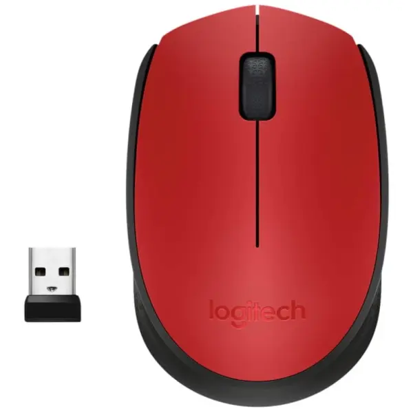 Rato Óptico USB RF s/ Fios 1000DPI (Preto/Vermelho) - Logitech M171