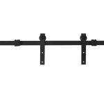 Ferragens Portas de Correr 200 cm Kit para Porta de Correr Dupla Largura 50 cm Aço Carbono Preto