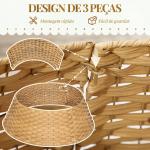Saia para Árvore de Natal Rústica com Design Entrançado e Cobre - pé Ø68x22 cm Natural