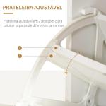 Sapateira Entrada Estreito Móvel para 16 pares de Sapatos com 2 Portas Gaveta Prateleira Aberta e Bancada de Vidro 89x23x96 cm Branco