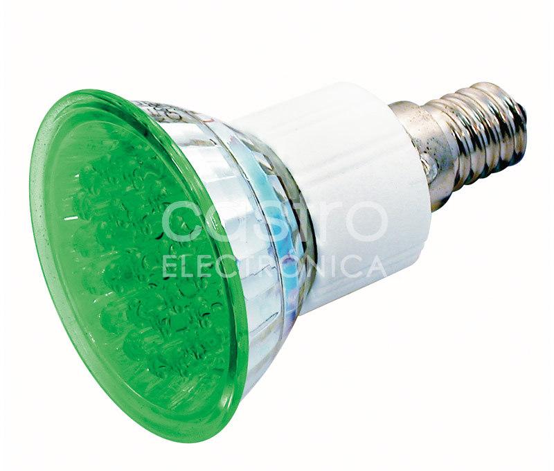 Lampada 24 LEDs 220V E14 1,8W Verde