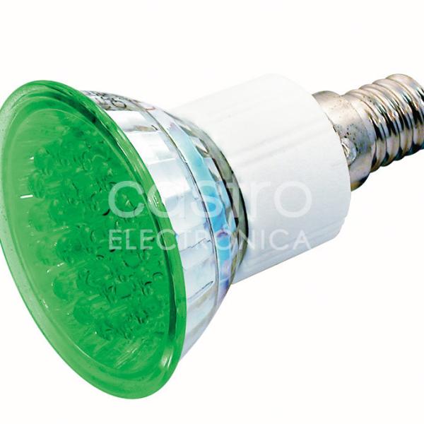 Lampada 24 LEDs 220V E14 1,8W Verde