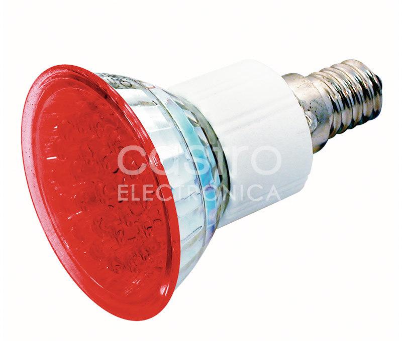 Lampada 24 LEDs 220V E14 1,8W Vermelho