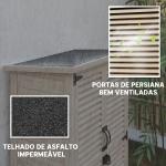 Armário de Jardim de Madeira 75x50x118 cm Armário para Ferramentas com 2 Portas de Persiana 2 Estantes Madeira