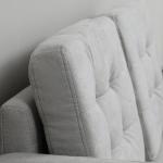 Sofá de 2 Lugares com Espaço de Armazenamento Pés de Madeira Encosto Capitonê 117x62x78 cm Cinzento Claro