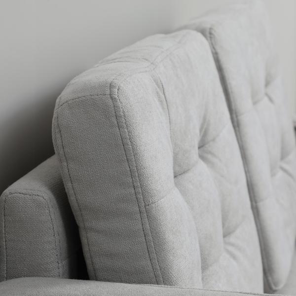 Sofá de 2 Lugares com Espaço de Armazenamento Pés de Madeira Encosto Capitonê 117x62x78 cm Cinzento Claro