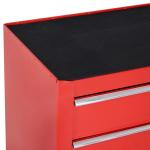 Carrinho de Ferramentas com 5 Gavetas Rodas Trava Armário de Armazenamento para Oficina de Garagem e Chapa de Aço 69x33x75 cm Vermelho