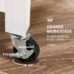 Carrinho de Cozinha com Rodas Carrinho de Serviço com 3 Gavetas 2 Prateleiras Abertas e Bandeja 67x37x85,5 cm Branco
