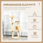 Árvore de gato com plataformas Cabines Bolas de jogo bege 40x40x114cm