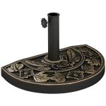 Base para Chapéu de Sol de Resina em Forma Semicircular para Mastros de Ø3,8 cm e Ø4,8 cm Peso 9 kg 50x31x32 cm Bronze