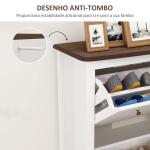 Móvel Sapateira Estilo Francês Sapateira com 2 Gavetas Prateleiras Ajustáveis para 16 Pares de Sapato 84x29x109 cm Branco