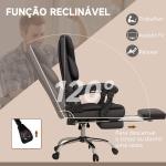Cadeira de Escritório com 6 Pontos de Massagem Reclinável de PU com Controlo Remoto e Altura Ajustável 63x57x118 - 126 cm