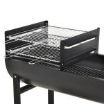 Barbecue a Carvão com Grelha Ajustável em Altura Prateleira de Armazenamento e Rodas 90x45x96 cm Preto