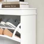 Móvel Sapateira Branco Sapateira Estreita com 2 Portas e Prateleira Ajustável para 10 Pares de Sapatos 54x24x82,5 cm Branco