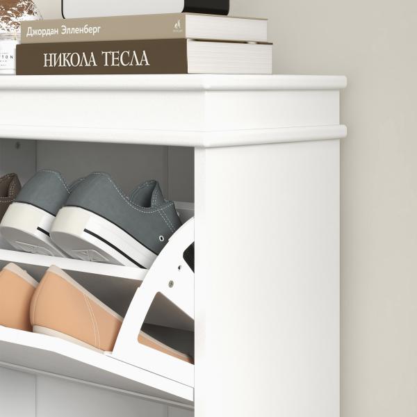 Móvel Sapateira Branco Sapateira Estreita com 2 Portas e Prateleira Ajustável para 10 Pares de Sapatos 54x24x82,5 cm Branco